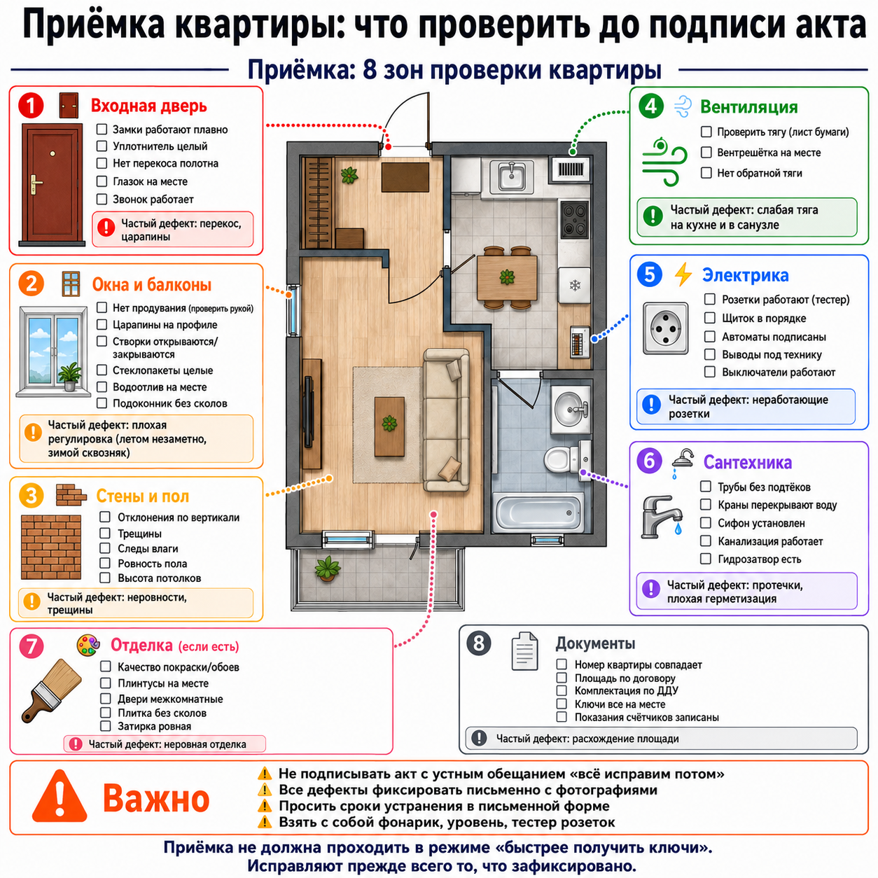 Приёмка квартиры: что проверить до подписи